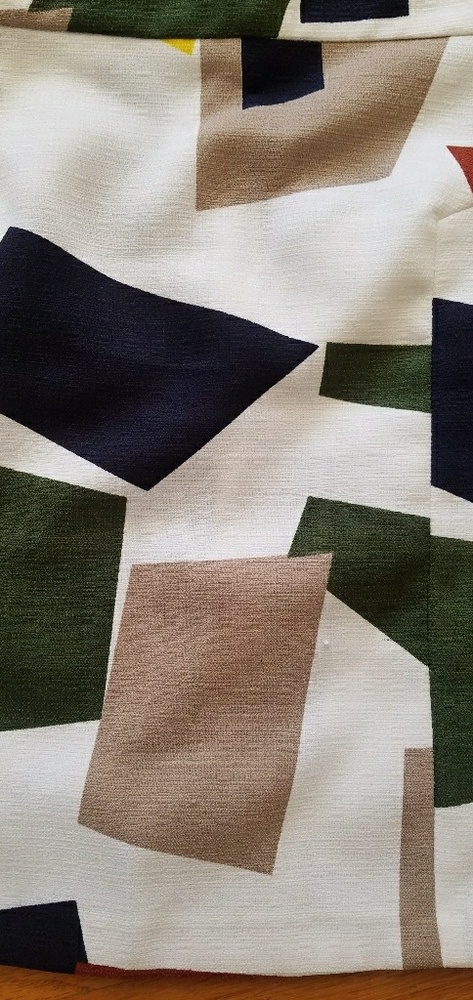 navy v neck top and multi colored mini skirt - Picture 2 of 2